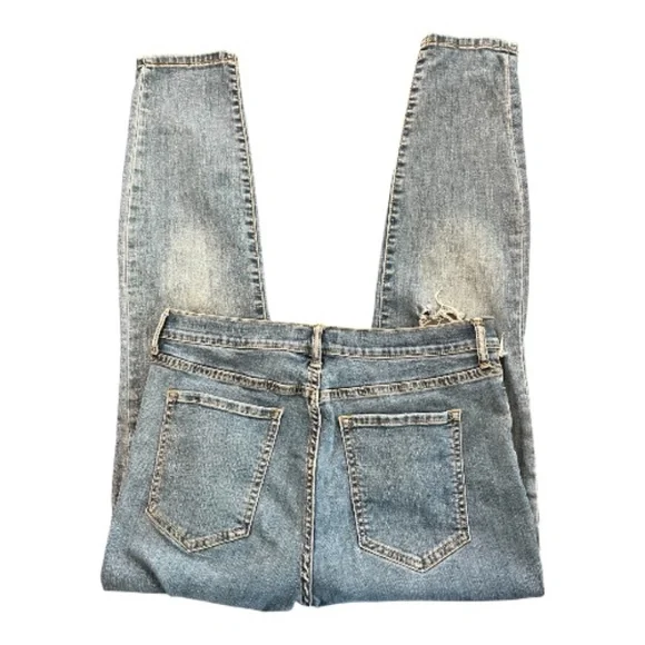 EUC Banana Republic high rise skinny distressed blue jeans | size 12 - Picture 6 of 10